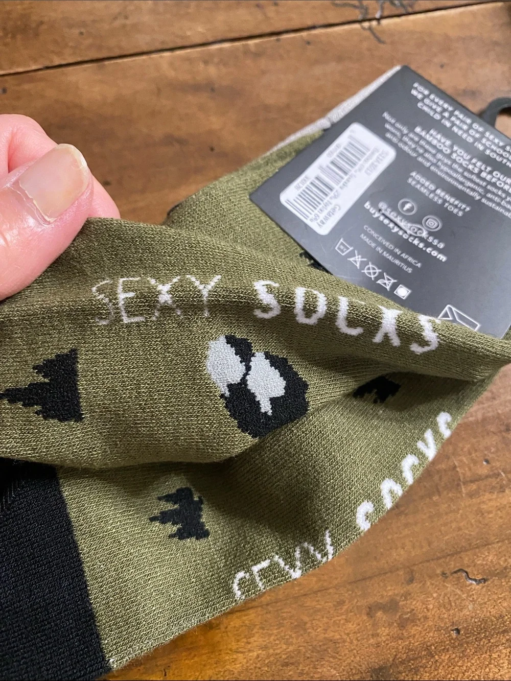 Sexy Socks Men’s Crew Socks - Olive/Gray Jeep Graphic